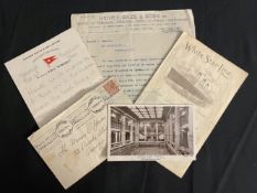 WHITE/RED STAR LINE: Onboard Majestic and Homeric letters, unusual Britannic ticket confirmation