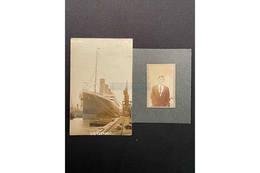 R.M.S. TITANIC: Superb real photo postcard written onboard the Titanic, showing Titanic in