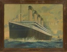 R.M.S. TITANIC: Montague Birrel Black, (1884-1940). Extremely rare and iconic lithographic pre-
