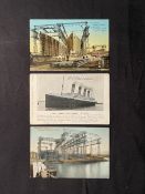 R.M.S. TITANIC: Real photo postcards of the World's Greatest Gantry at Harland & Wolff showing