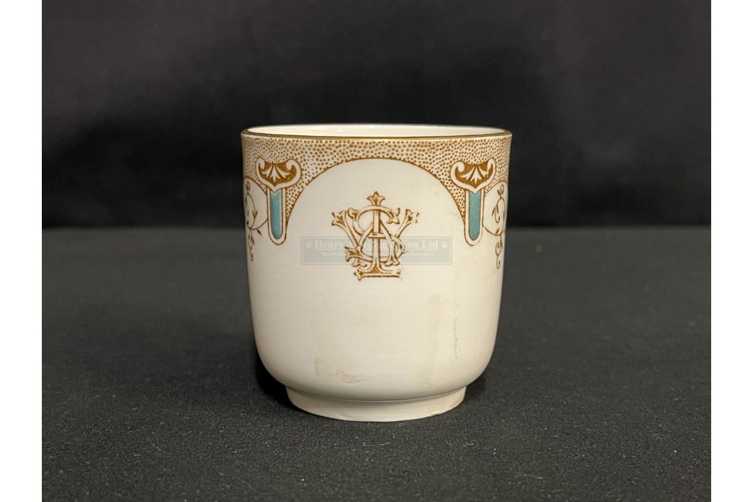 WHITE STAR LINE: Stonier & Company Demitasse cup in the Wisteria pattern with intertwined WSL. 2½ - Image 1 of 4