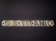 R.M.S. TITANIC: Extremely rare cast bronze painted lifeboat plaque 