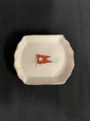 WHITE STAR LINE: Ceramic butter dish, house flag to centre. 3¼ins.