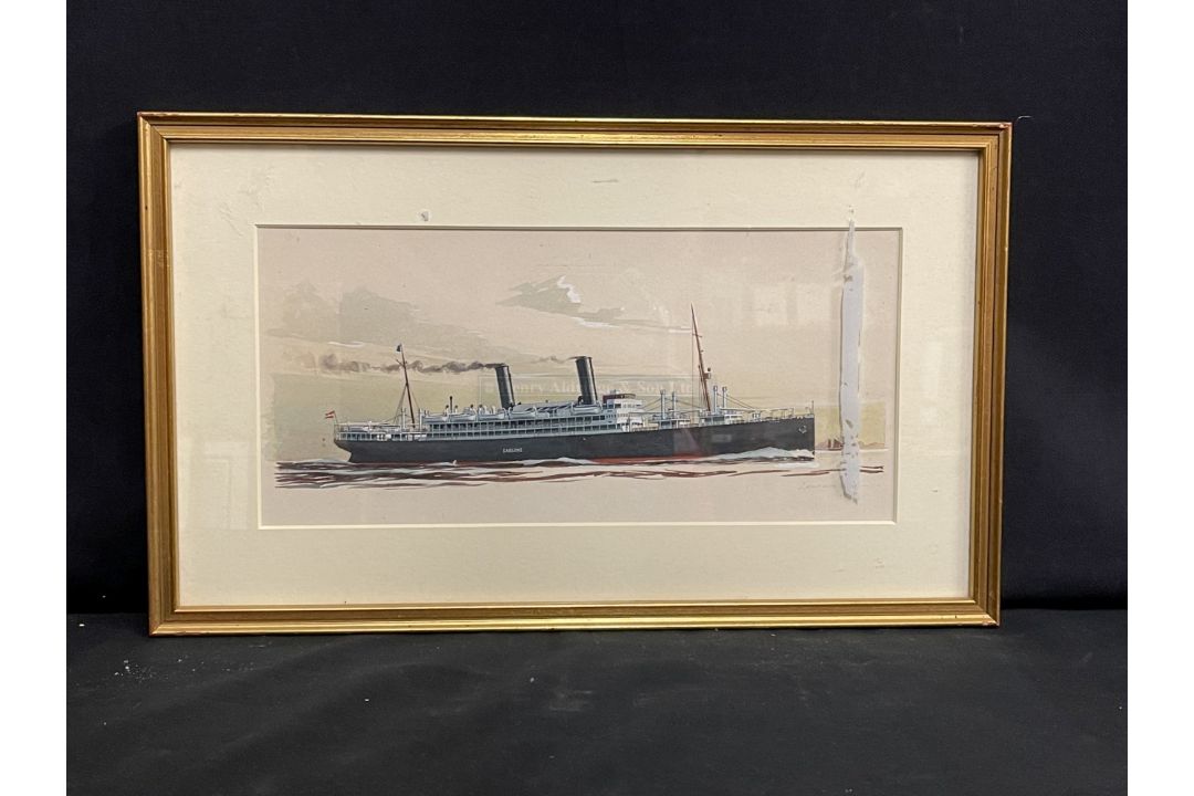 MARITIME: 20th Century English School S.S. Goblonz. Watercolour signed by Laurence Dunn. 13ins. x