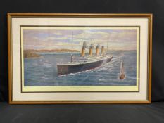 MARITIME PRINTS: Simon Fisher limited edition artist proof. 'The Titanic off Cowes Isle of Wight',