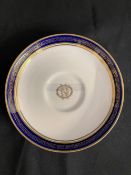 WHITE STAR LINE: Rare First-Class Spode cobalt blue and Gilt Greek key decorated saucer, crack to