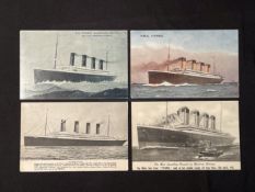 R.M.S. TITANIC: Post-disaster postcards of the ill-fated Titanic.