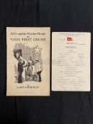 R.M.S. OLYMPIC: Breakfast menu dated 17th April 1931, plus a White Star Pocket Guide to Your First