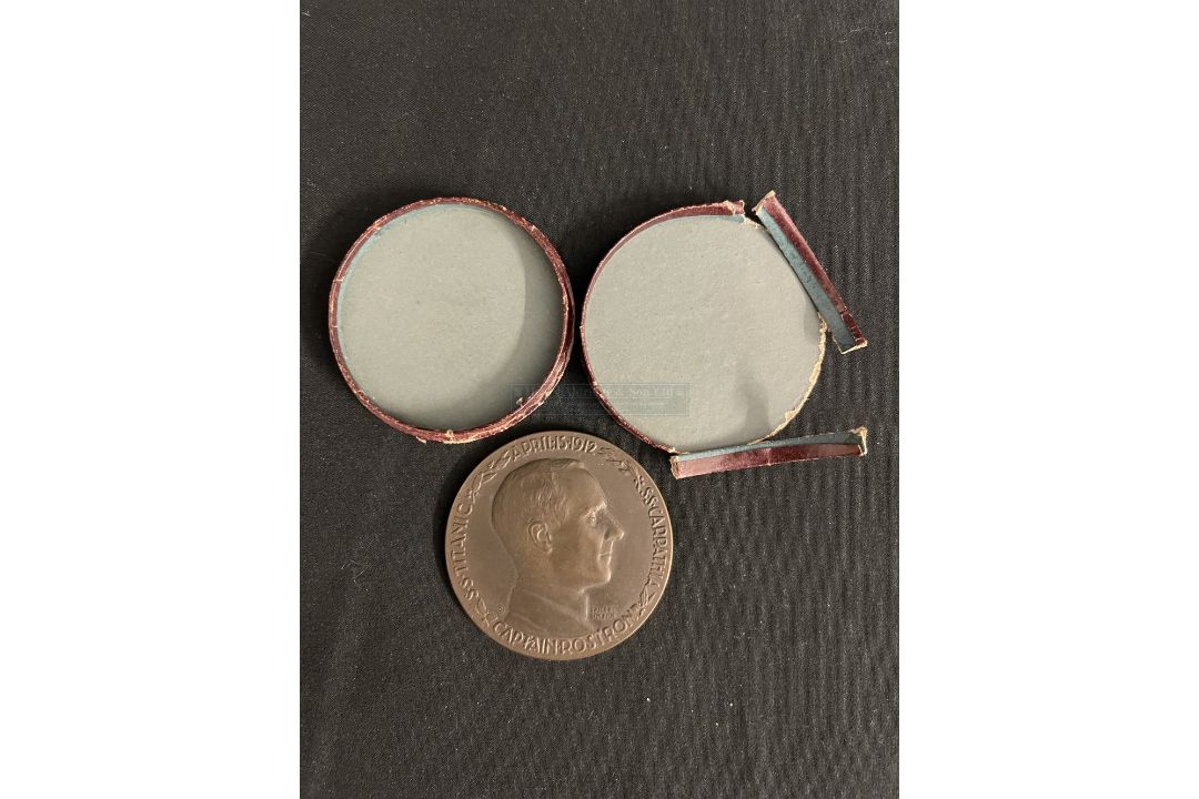 R.M.S. TITANIC: A rare bronze commemorative medal of Captain Rostron by Theodore Spicer - Simpson.
