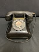BLACK BAKELITE BRIDGE HOUSE TELEPHONE: 'Belfast 669266' with small plaque 'To Wheel House TMC London