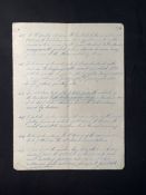 R.M.S. OLYMPIC: Extremely rare original carbon duplicate of the handwritten notes taken by Titanic