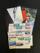 COLLECTION OF CUNARD QUEEN ELIZABETH II COMMEMORATIVE COVERS AND STAMPS: Three stamp packs and seven
