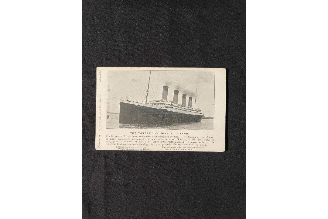 R.M.S. TITANIC: S.W. Robbins of Bristol postcard of Titanic.