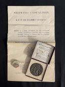 R.M.S. LUSITANIA: HMSO report into the loss of the steamship Lusitania. Plus a boxed Lusitania medal