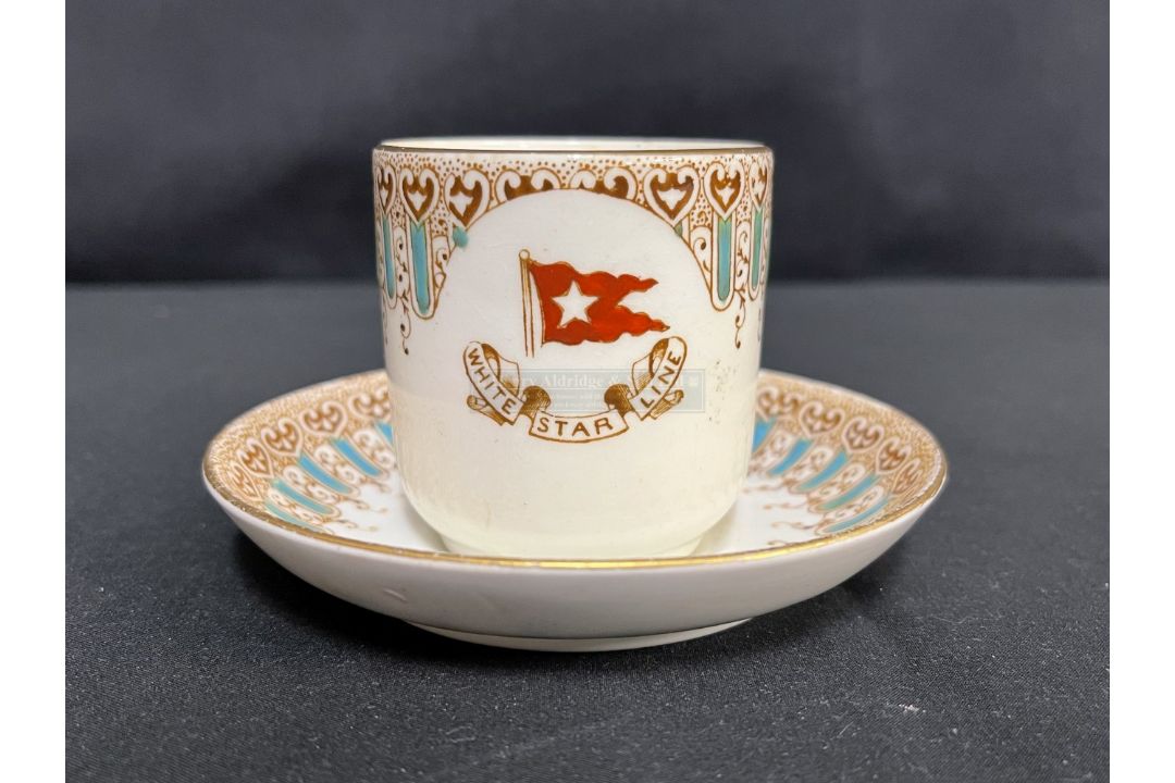 WHITE STAR LINE: First-Class Stonier & Company Demitasse cup and saucer. - Image 1 of 4