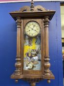 Clocks: 20th cent. Oak Vienna Regulator style. 29ins.