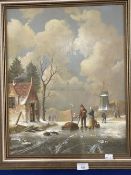 Raymond Campbell 1956: Oil on board stylised 