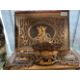 Desk furniture, Sorrento Ware fretwork inlaid book slide, free standing letter rack, plus blotter or - Image 1 of 3