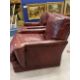 Pre-war red leather club chairs in the style of Howard & Co. Re upholstered in traditional wine - Image 3 of 4