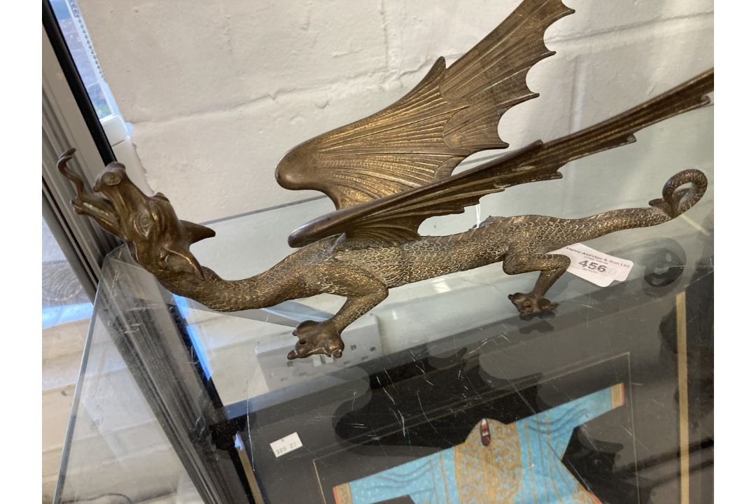 20th cent. Cast bronze dragon. 13ins. - Image 1 of 2