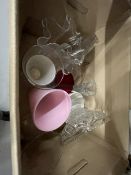 20th cent. Plated Ware & Glass: Queens Ware pattern part canteen, misc. plate, handkerchief vases