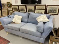 Late 20th cent. York Knowle sofa with front castors and rope ties. Approx. 78ins. long.