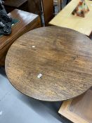 19th cent. Circular oak side table on tripod support. 35ins.