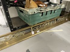 19th cent. Art style brass and iron pierced work fender.