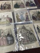 Fashion: Original hand-coloured plates 1850-70s from Journal des Demoiselles and others. Good to