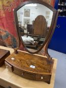 Early 20th cent. Treen, mahogany and banded dressing table mirror, three drawers beneath. 22ins. x