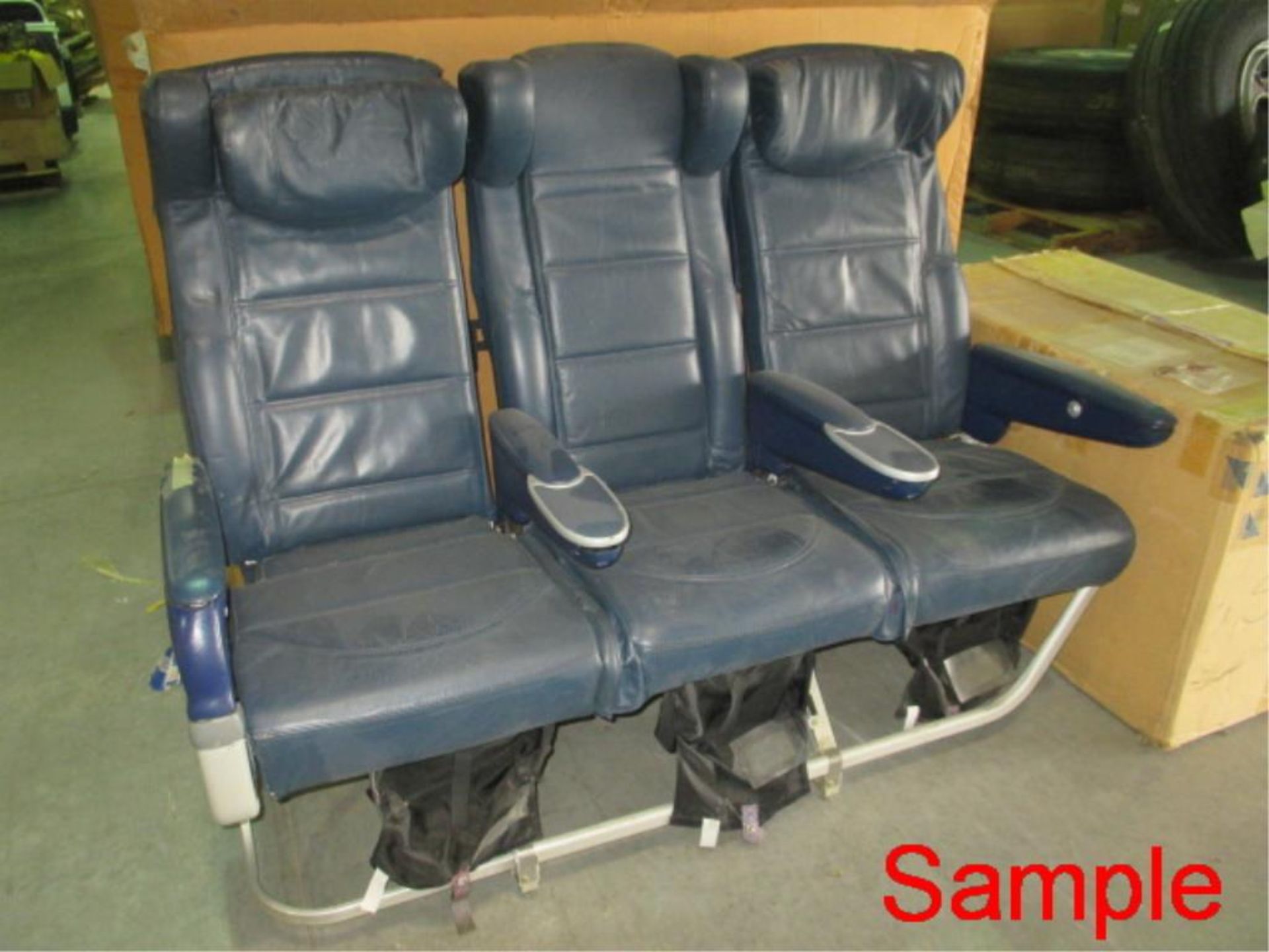 Leather Aircraft Seat Triples - Image 5 of 5