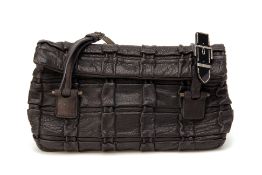 A MIU MIU BLACK LEATHER BAG