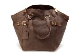 A YSL BROWN LEATHER BAG