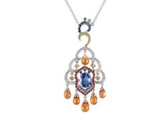 A MOUAWAD 18K GOLD 'PEACOCK' PENDANT