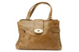 A MULBERRY OLIVE GREEN LEATHER BAG