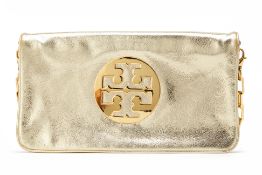 A TORI BURCH GOLD CLUTCH