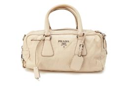 A PRADA PUTTY GREY HANDBAG