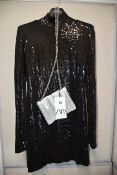 One as new David Koma Open-back high-neck sequin mini dress size 12. One as new Zara silver