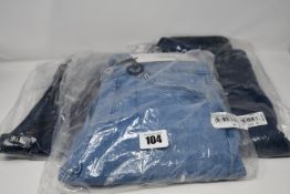 One as new Asylum Denim Darton Spray on distressed bright blue jeans size 32. One as new