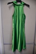 One as new Galvan London Satin Mini Sienna dress size 38 (Jungle green. 120SGCD100404JG).