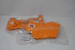 One as new Monday Swimwear Puerto Rico tangerine rib top size L. One as new Monday Swimwear Byron