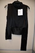 One as new Galvan London Satin Luna black top size 42 (120SETPSS601001BK).