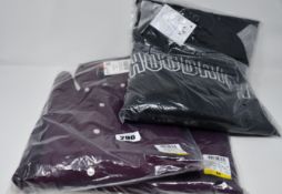 Two men's as new Superdry Burgundy Uni Oxford shirt size M. One as new Hoodrich OG Switch Pullover