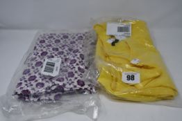 One as new Ann Taylor Dotted Ruched Lemon custard sleeve top size L. One as new Ann Taylor Button