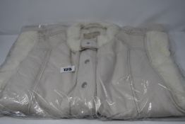 Three as new 'We The People' beige denim vest with fur size XS.