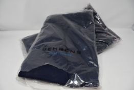 A large quantity of unisex navy scrub bottoms size XL.