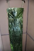 One women's as new Galvan London Green Stargaze Bandeau Dress size 40 (120SEDR002404JD).