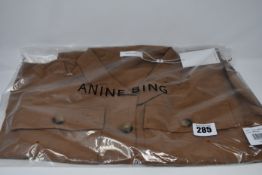 One as new Anine Bing Kaiden Belted Utility Dress In Brown size S (A-02-1009-250).