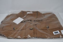 One as new Anine Bing Kaiden Belted Utility Dress In Brown size S (A-02-1009-250).