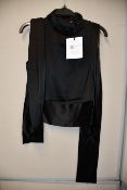 One as new Galvan London Satin Luna black top size 38 (120SETPSS601001BK).